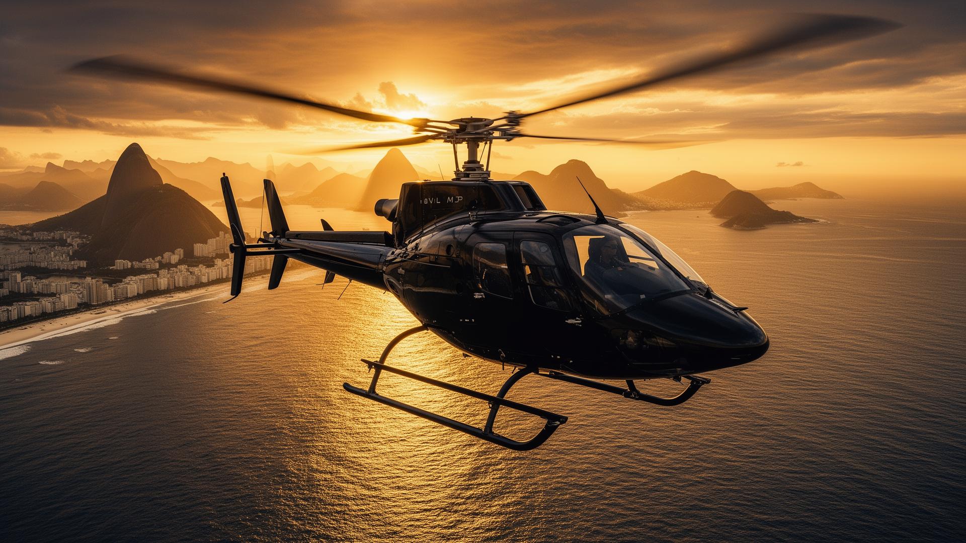Voo de helicóptero sobre o Rio de Janeiro